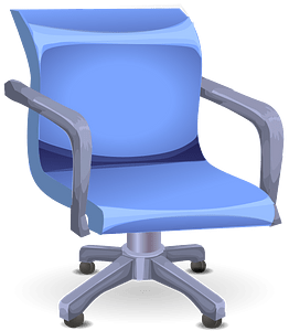 Blue office hydraulic chair