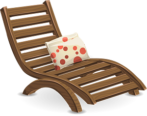 Brown wooden sunbed