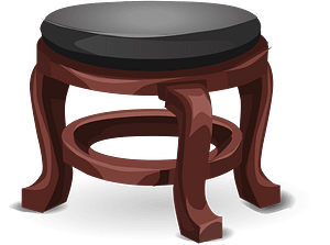 Darkwood black cushion stool