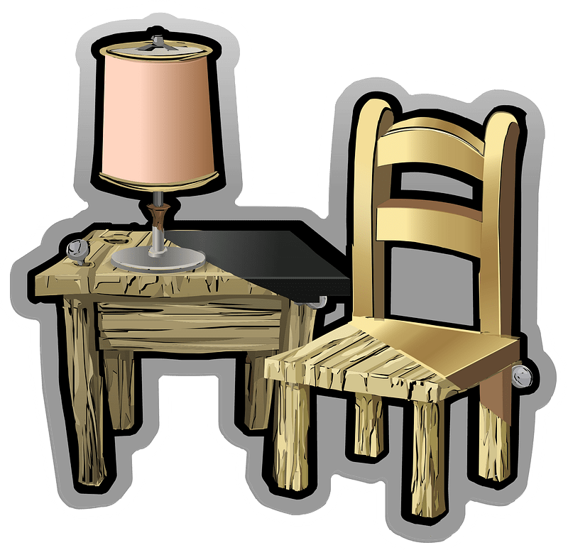 Half gold table and chair