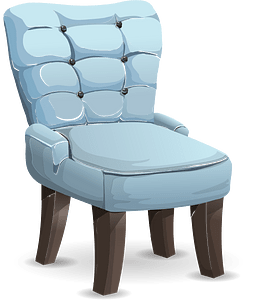Leather blue quilted chair