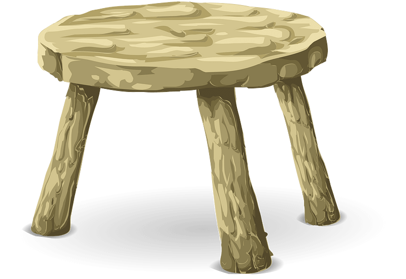 Light brown three legs stool