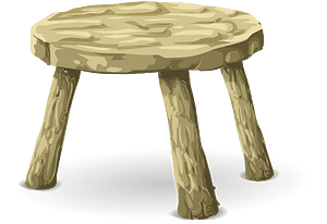 Light brown three legs stool