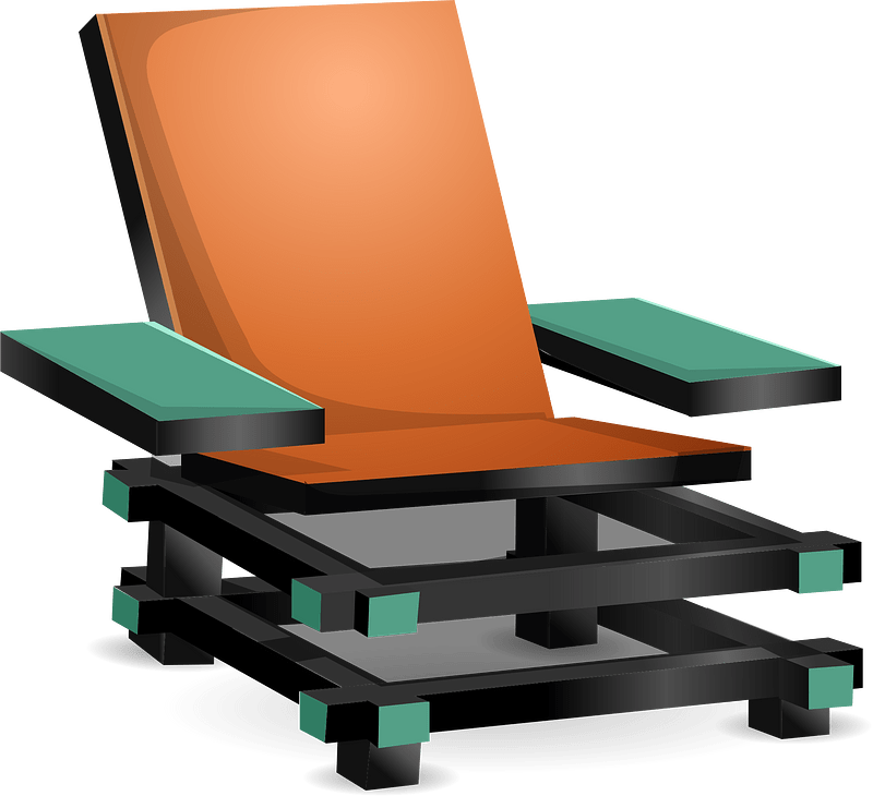 Orange modern armchair