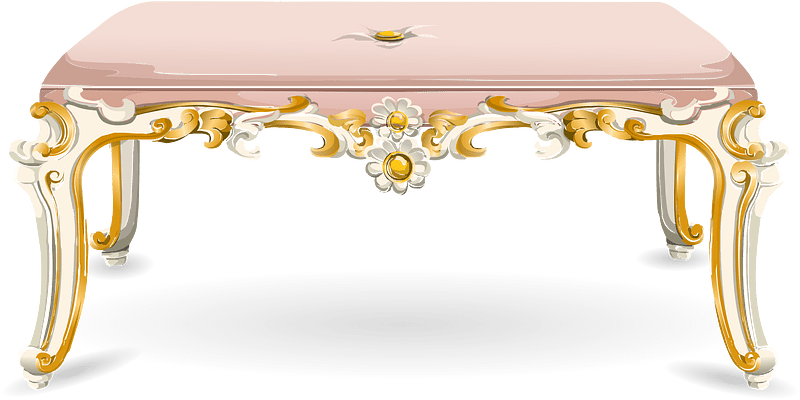 Pink baroque stool