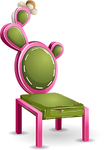 Pink green cactus fantasy chair