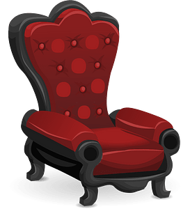 Red quilted royal fantasy armchair