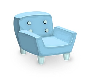 Soft light blue armchair