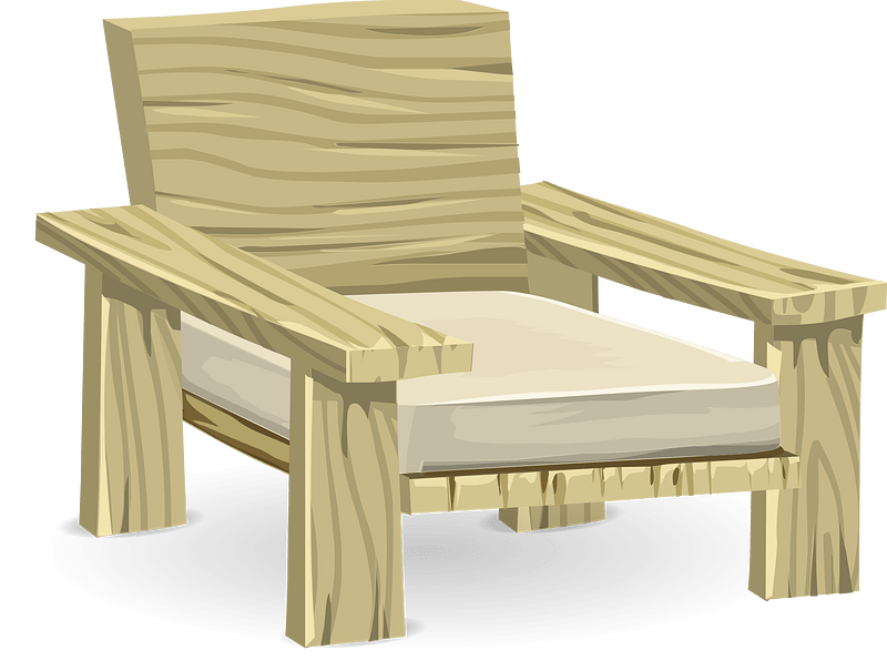 Wooden beige armchair