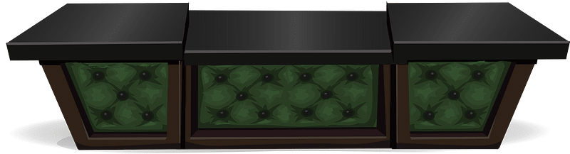 Billard black green quilted counter