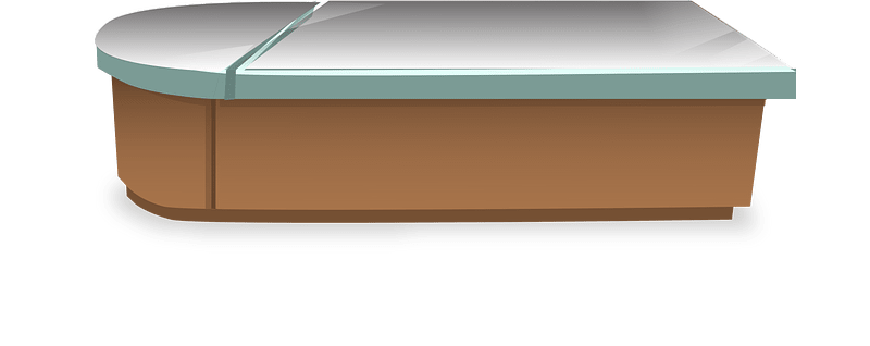 Glass wooden counter