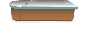 Glass wooden counter