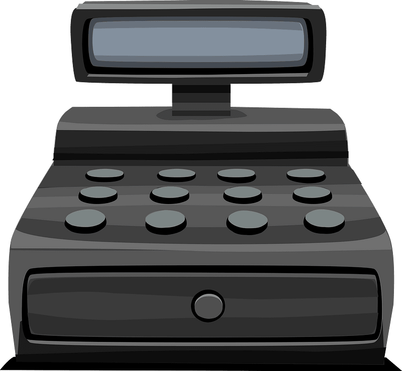 Black simple cash register table decor
