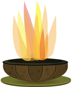 Flame in pot