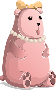 Pink bear table decor