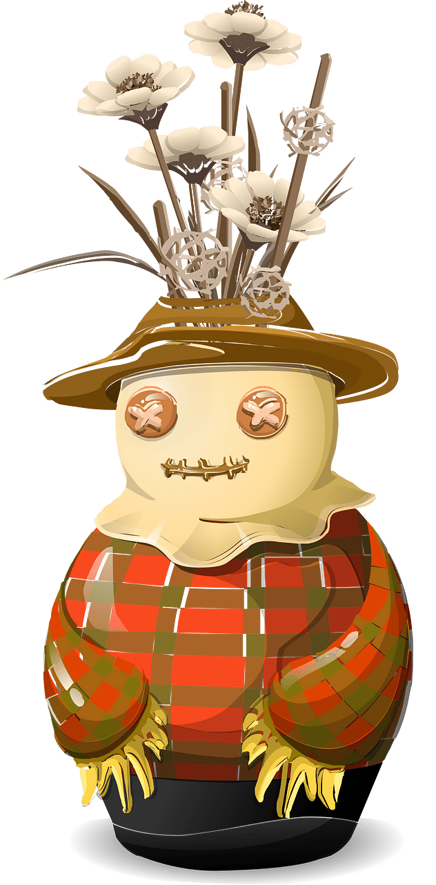 Scarecrow vase table decor