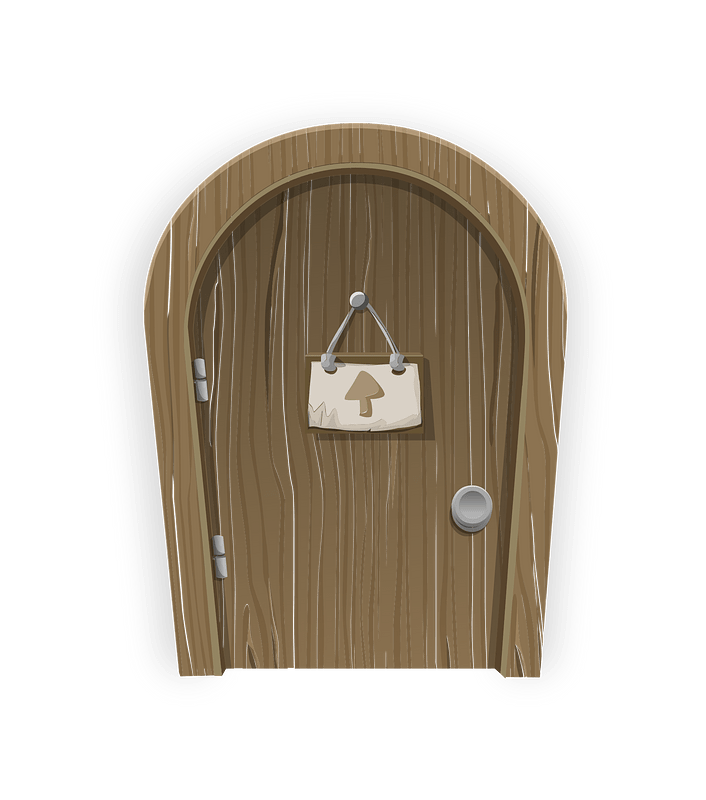 Basic round brown door