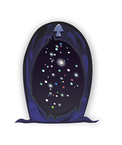 Blue space portal door