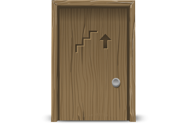 Brown staircase door