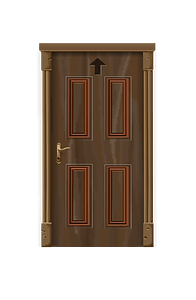 Color painting brown door