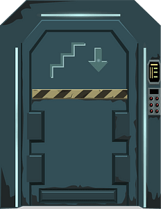 Darkblue spaceship door