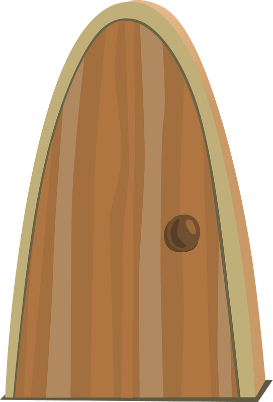 Half oval orange door