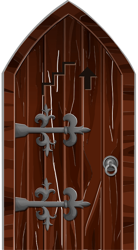 Medieval brown door