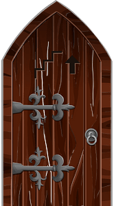 Medieval brown door