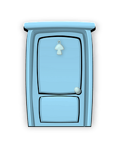 Powdered blue door