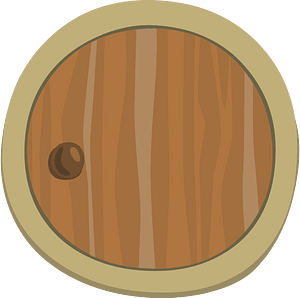 Round orange door