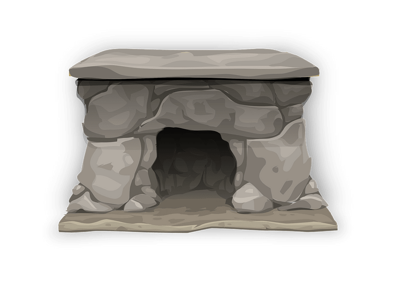 Rocky grey fireplace