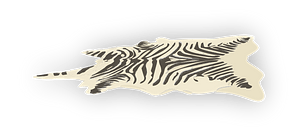 Faux zebra skin rug