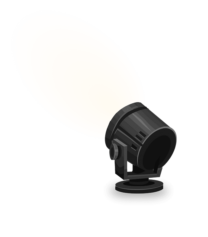 Black stage floor spotlight