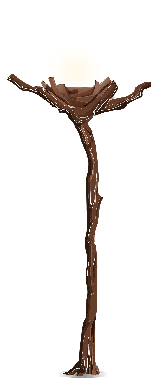 Brown rook nest fantasy floor lamp
