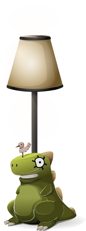 Green dinosaur floor lamp