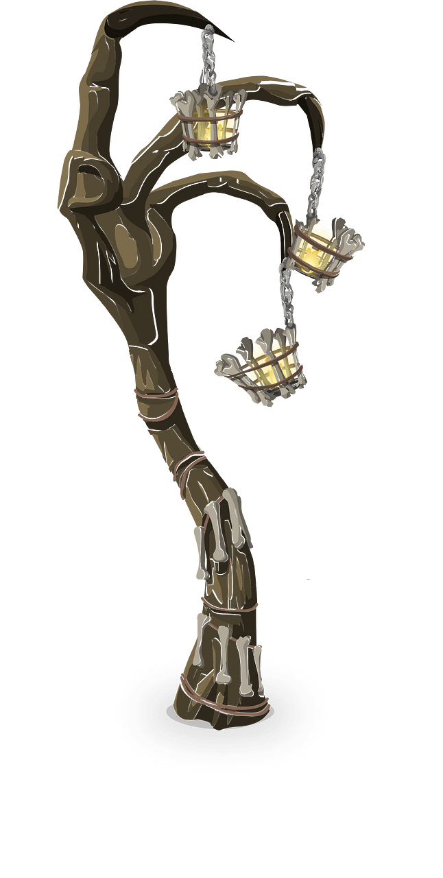 Horror grey hell fantasy floor lamp