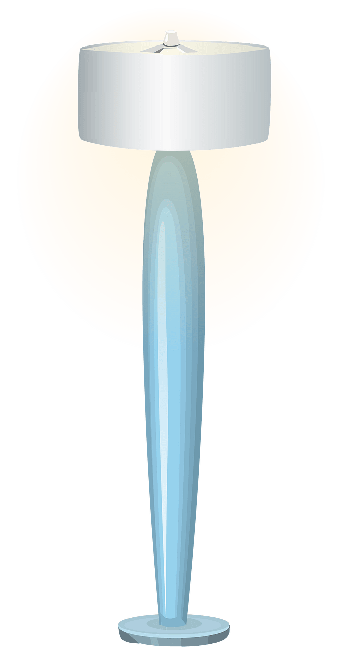 Modern powdered blue floor lamp