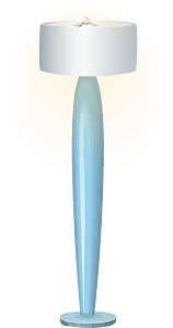 Modern powdered blue floor lamp
