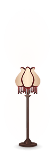 Red fringe floor lamp