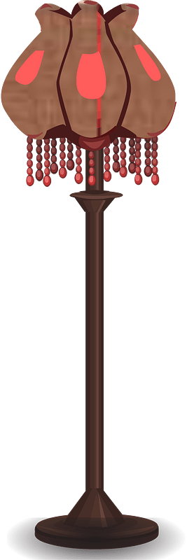 Red shade floor lamp
