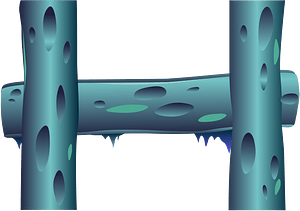 Blue log ladder