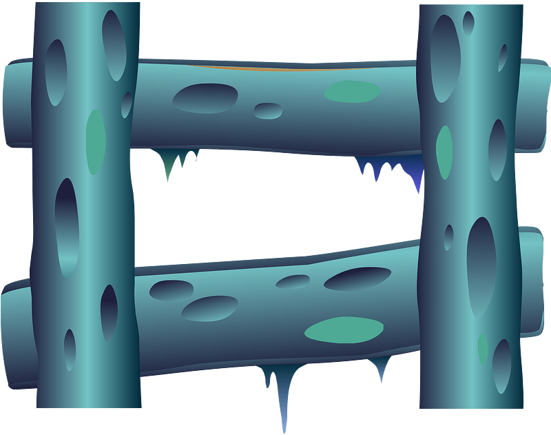 Blue log ladder