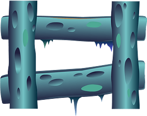 Blue log ladder