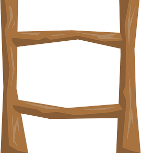 Brown log ladder