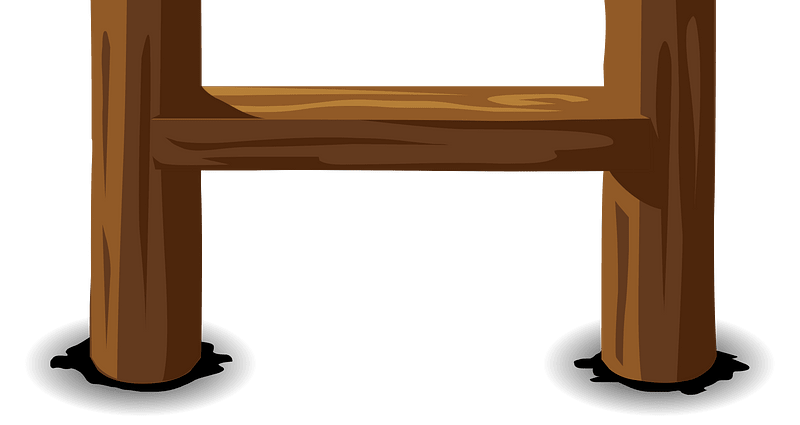 Brown log ladder