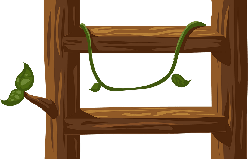 Brown log ladder