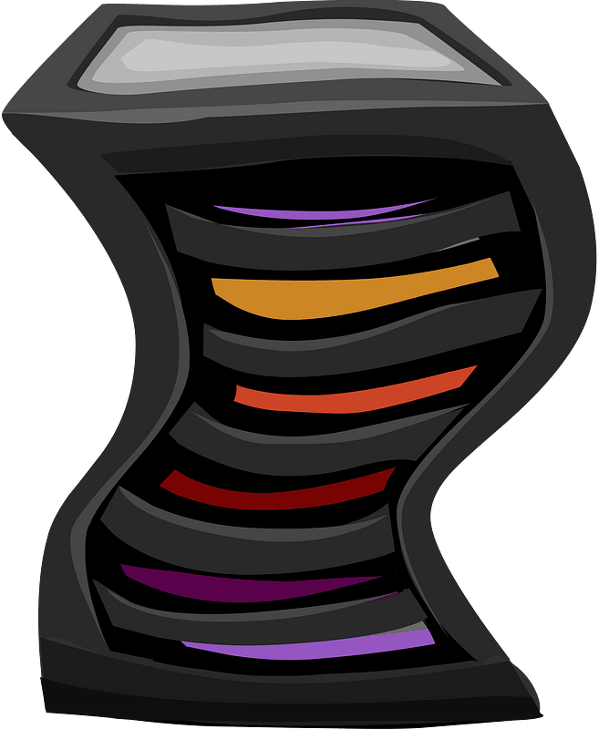 Dark swirly multicolor pedestal