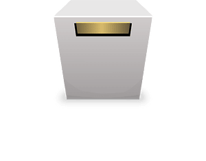 White museum pedestal