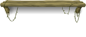 Old log shelf
