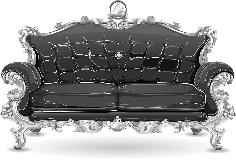 Black baroque sofa